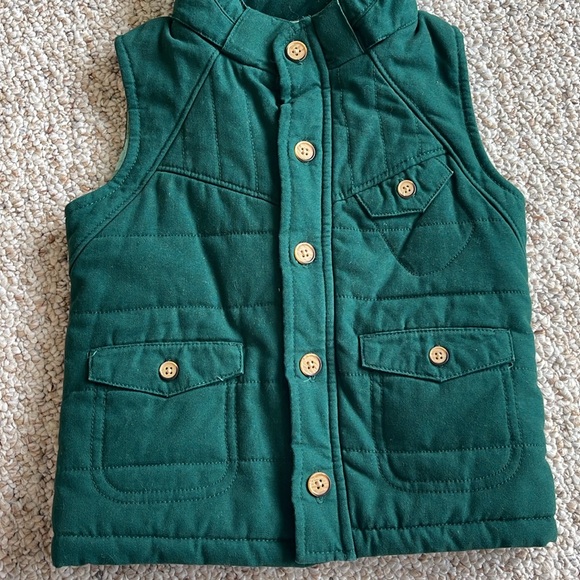 Green Hooded Vest with Wooden Buttons - Picture 3 of 6